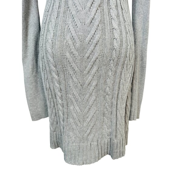 NWOT Bellini Gray L Cold Shoulder Knit Tunic Sweater Dress Turtleneck - Picture 6 of 15